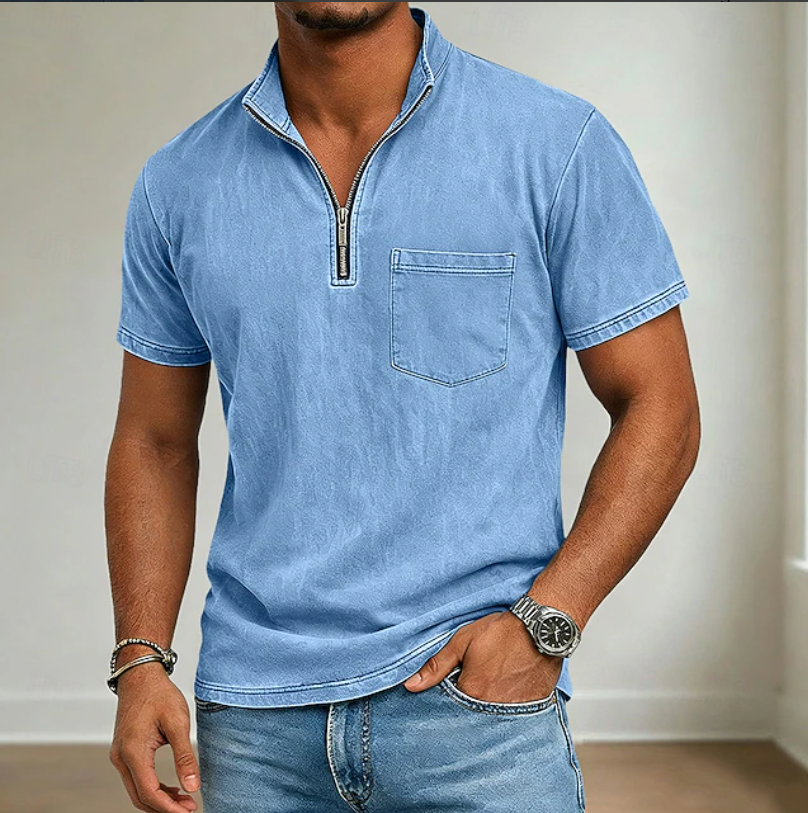 Men's Half Zip Polo Shirt