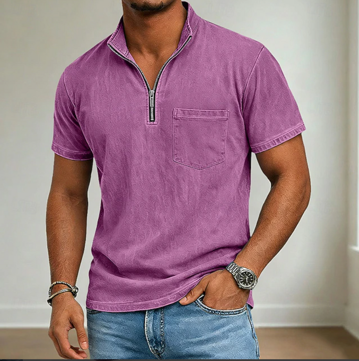 Men's Half Zip Polo Shirt