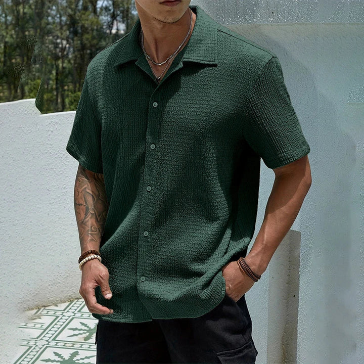 Men's Textured Cuban Shirt