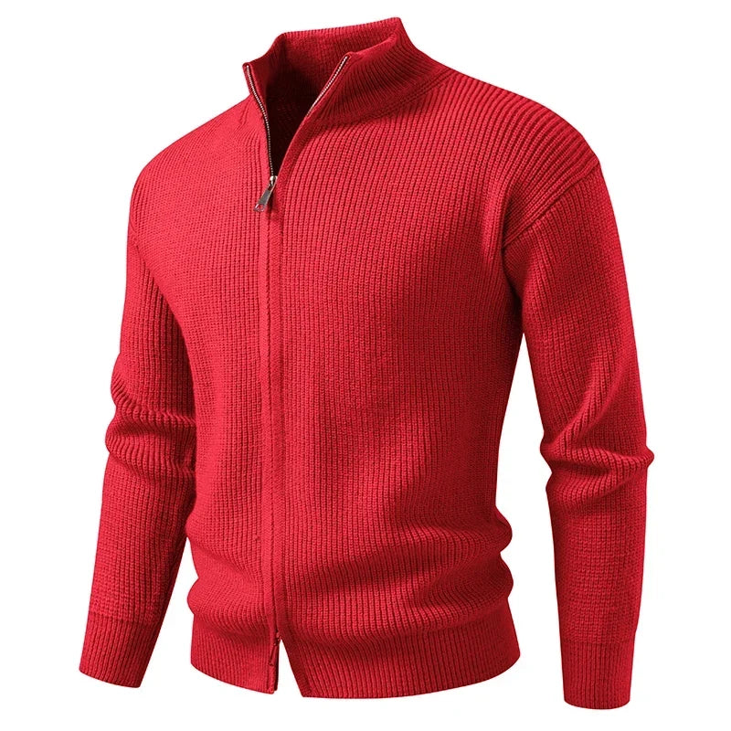 Men's Textured Zip Cardigan