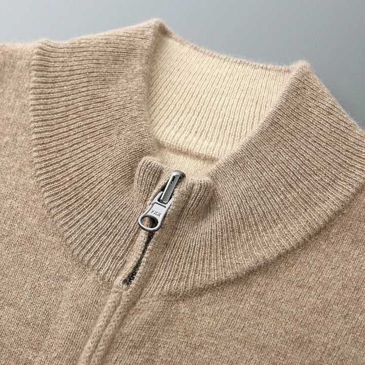 ZIPPERED KNIT CARDIGAN FOR MEN