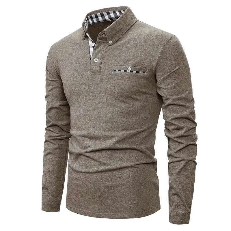 GEOMETRIC GRID POLO SHIRT FOR MEN