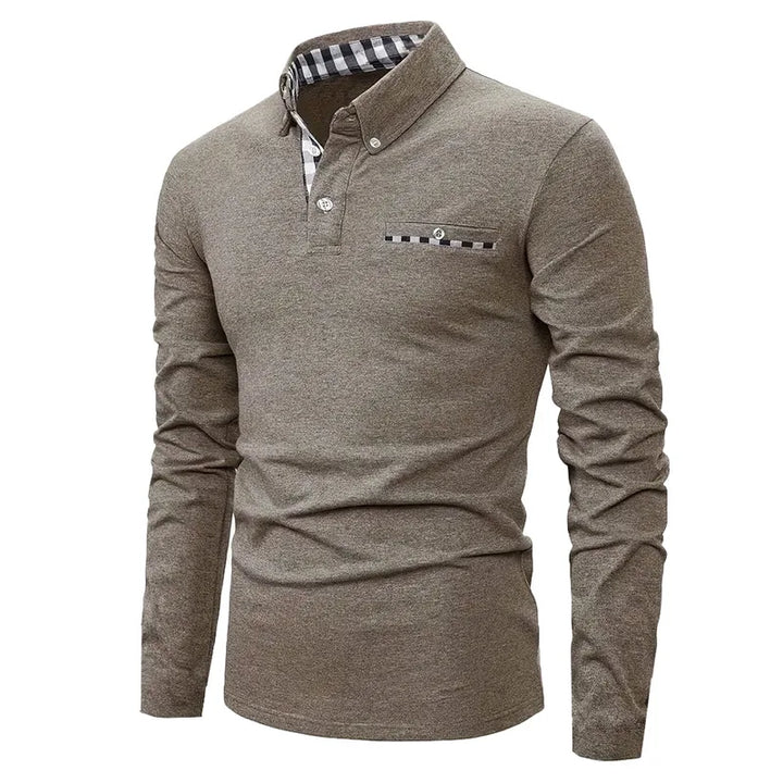 GEOMETRIC GRID POLO SHIRT FOR MEN