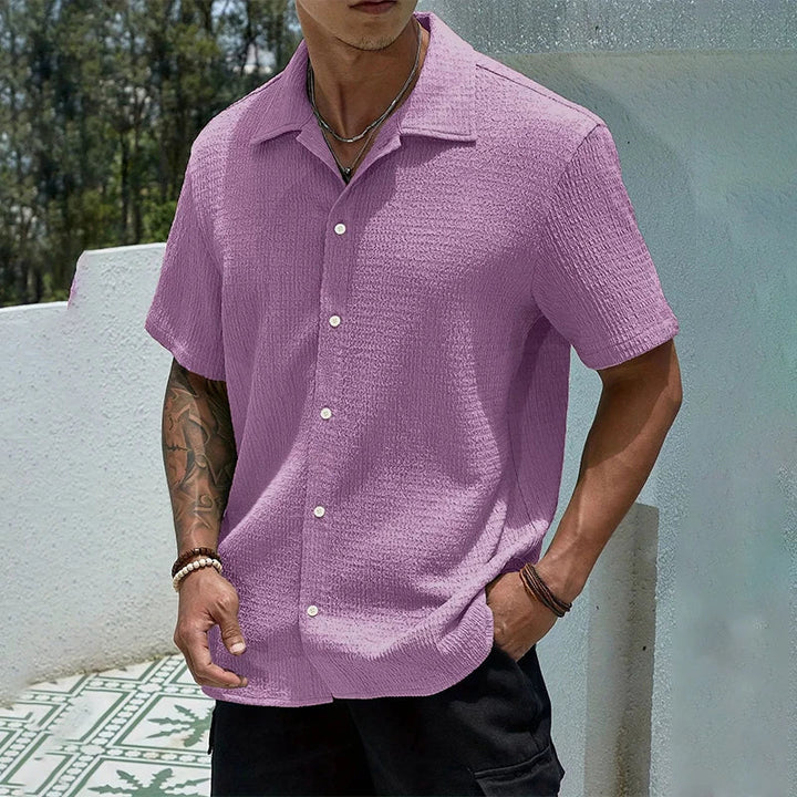 Men's Textured Cuban Shirt