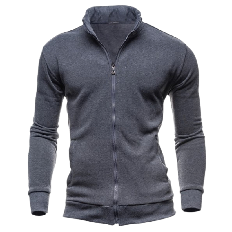 SOLID HIGH NECK HOODIE FOR MEN