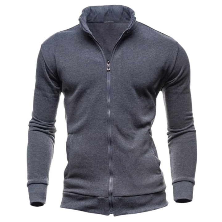 SOLID HIGH NECK HOODIE FOR MEN