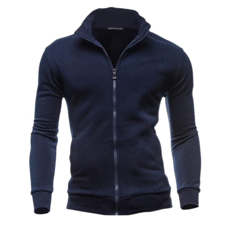 SOLID HIGH NECK HOODIE FOR MEN