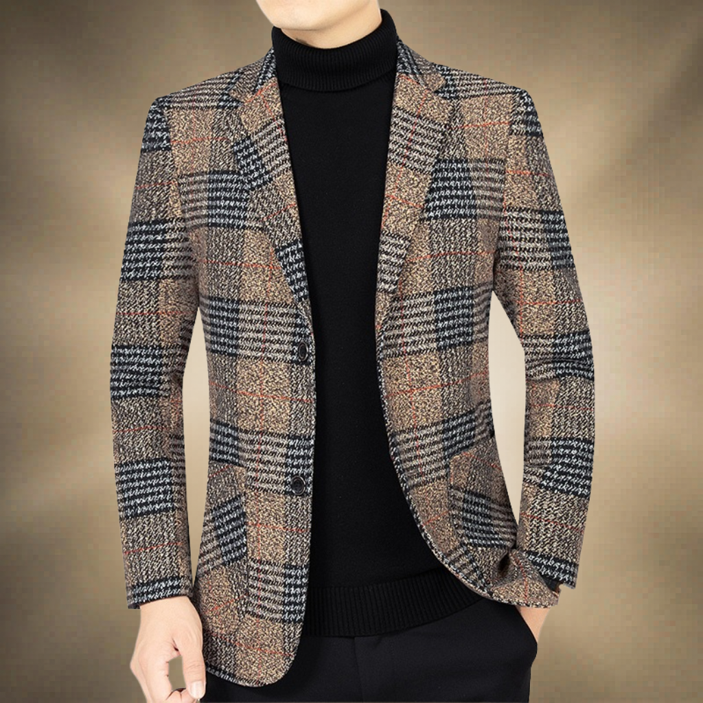 Men's Houndstooth Wool Blazer