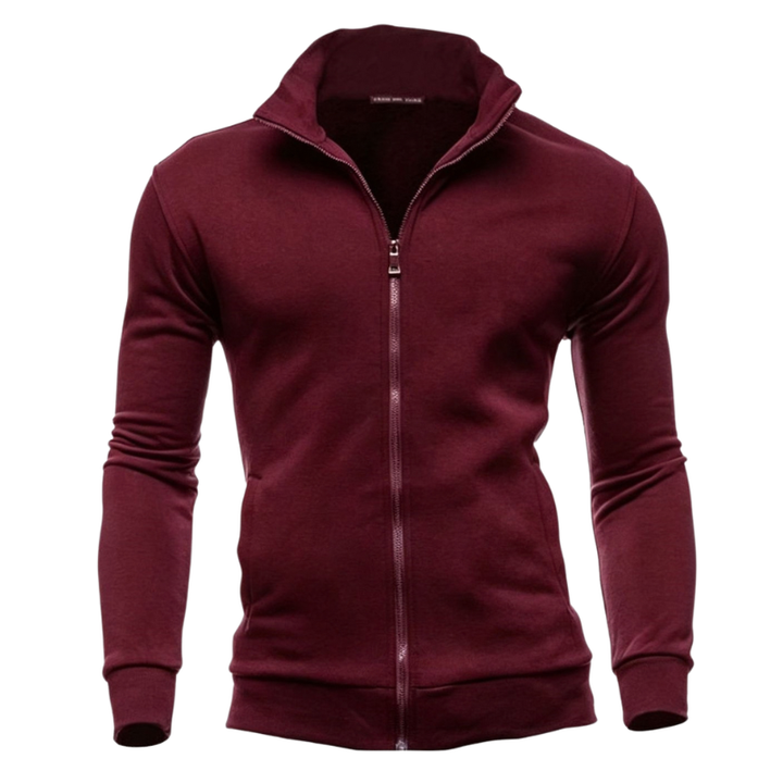 SOLID HIGH NECK HOODIE FOR MEN