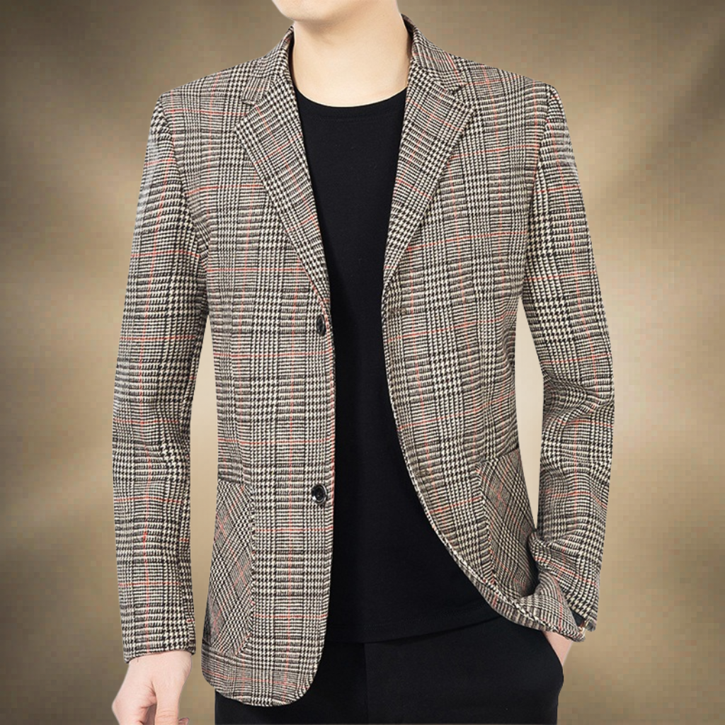 Men's Houndstooth Wool Blazer