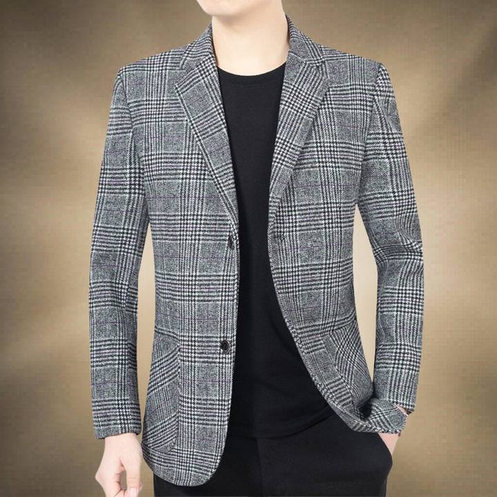 Men's Houndstooth Wool Blazer