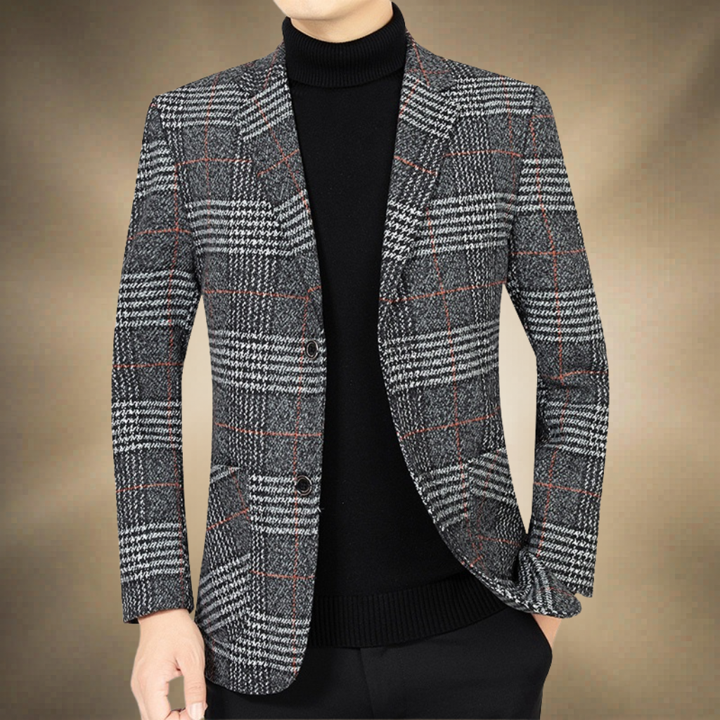 Men's Houndstooth Wool Blazer