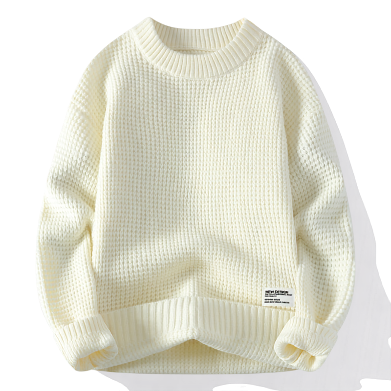 HONEYCOMB KNIT CREW NECK SWEATER FOR MEN