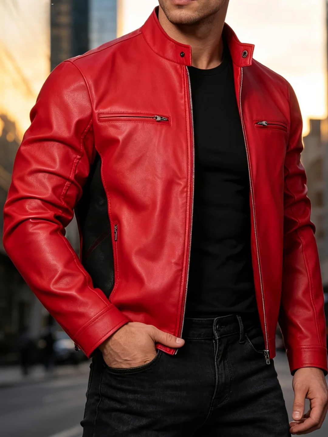 Men's Stand Collar Zip Jacket