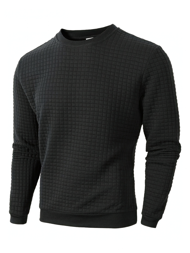 PLAID CREW NECK SWEATSHIRT FOR MEN