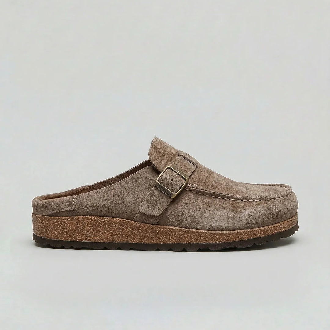 Unisex Suede Look Clogs | Adjustable Buckle Strap