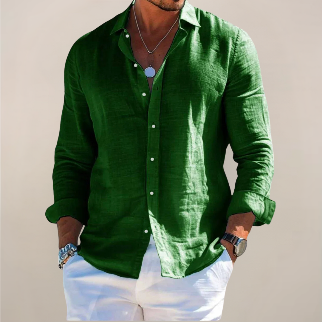 Men's Linen Button Shirt