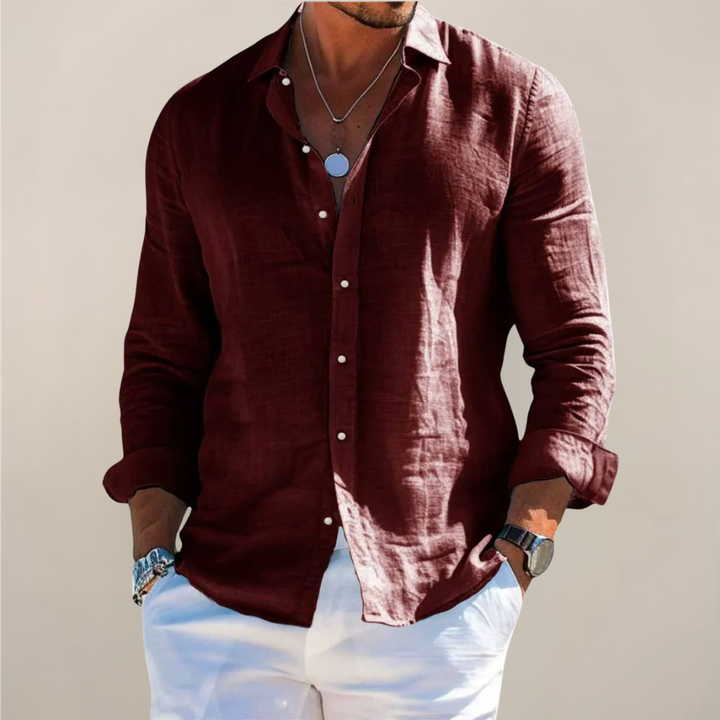 Men's Linen Button Shirt