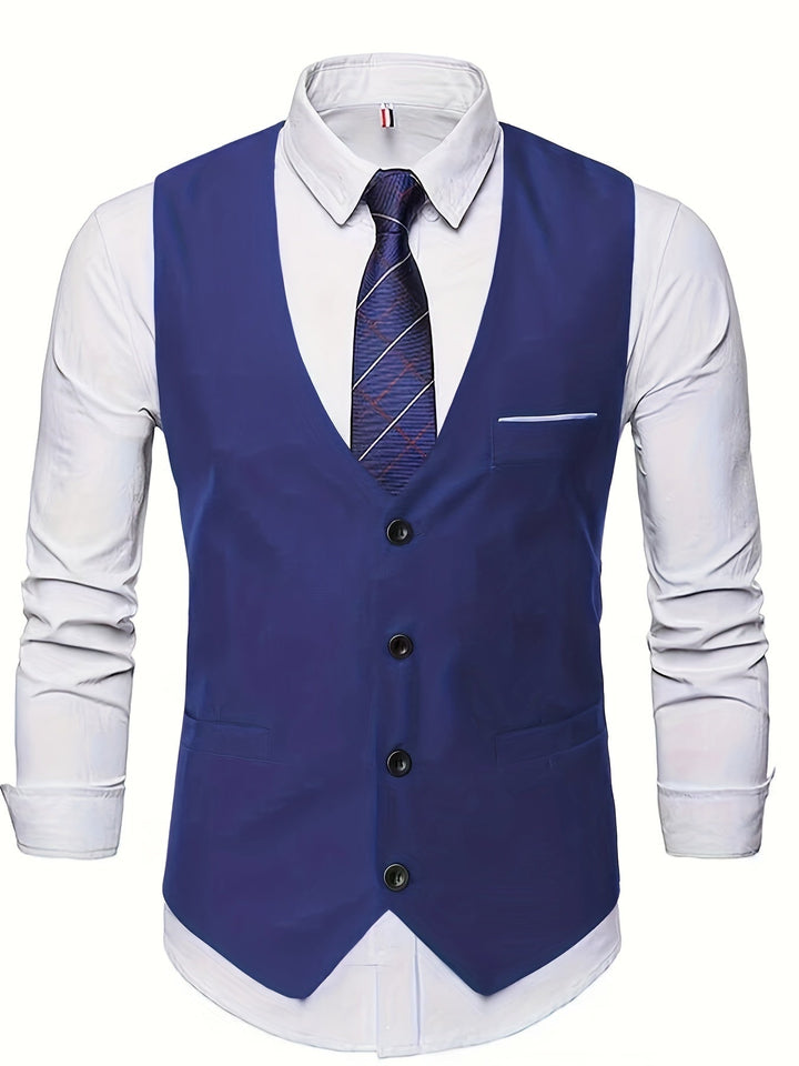 Men's Collarless Polyester Vest