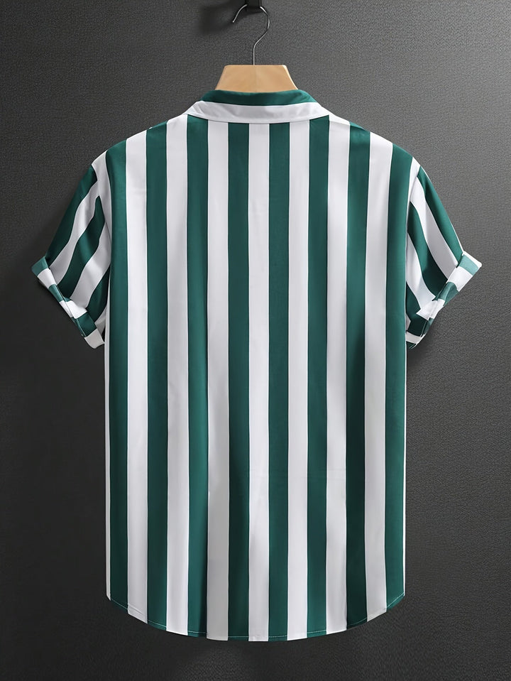STRIPED BUTTON FRONT SHIRT FOR MEN