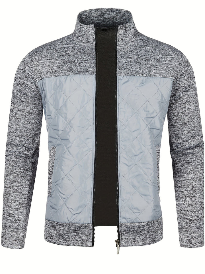 Men's Stand Collar Zip Knit Jacket