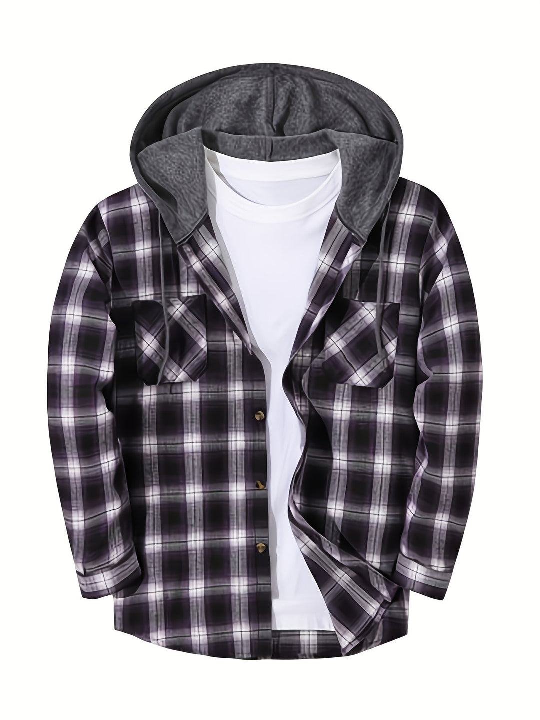 Men's Plaid Hooded Sweatshirt