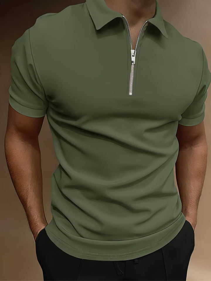 STRETCH ZIP POLO SHIRT FOR MEN