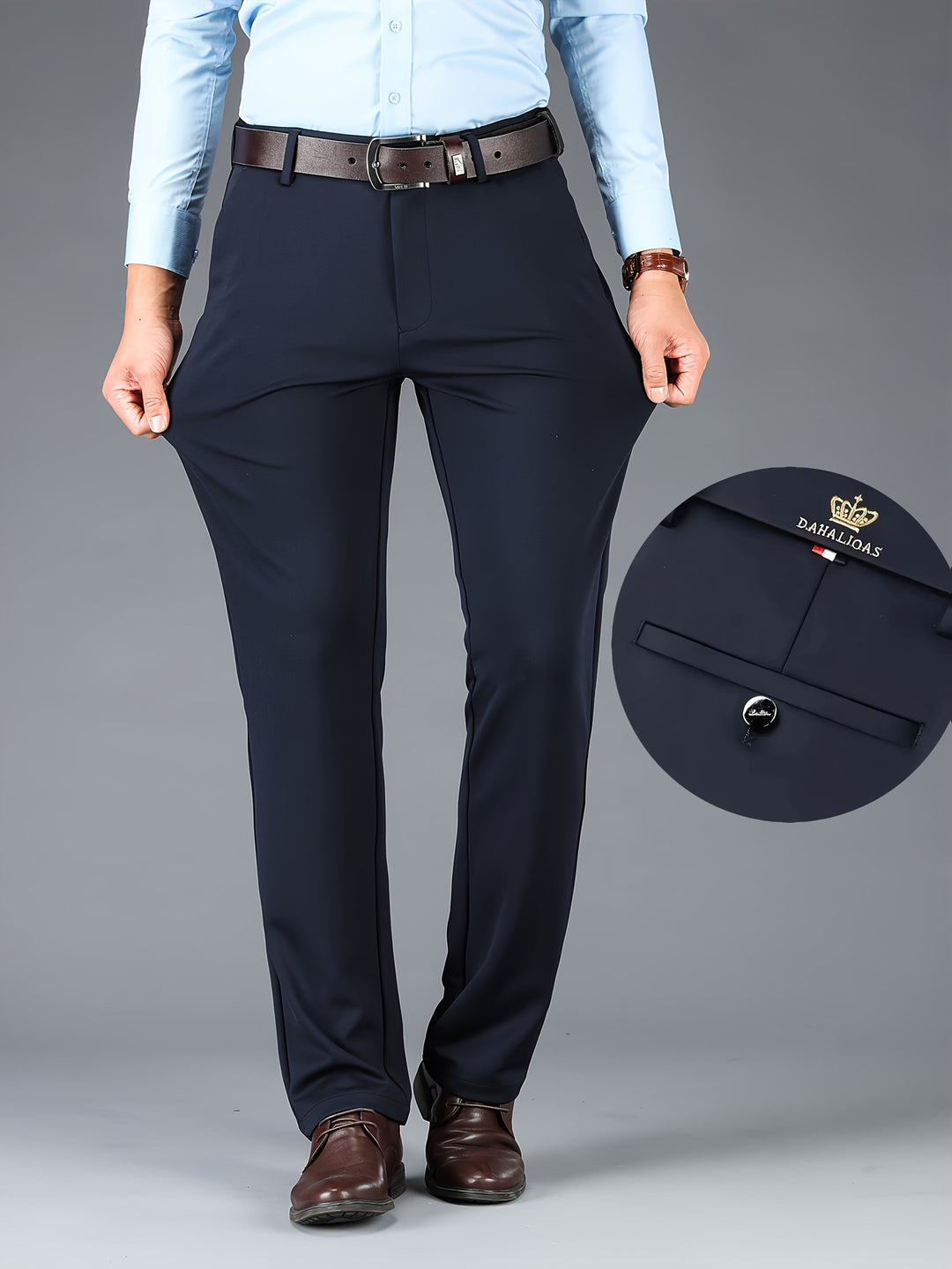 STRETCH STRAIGHT TROUSERS FOR MEN