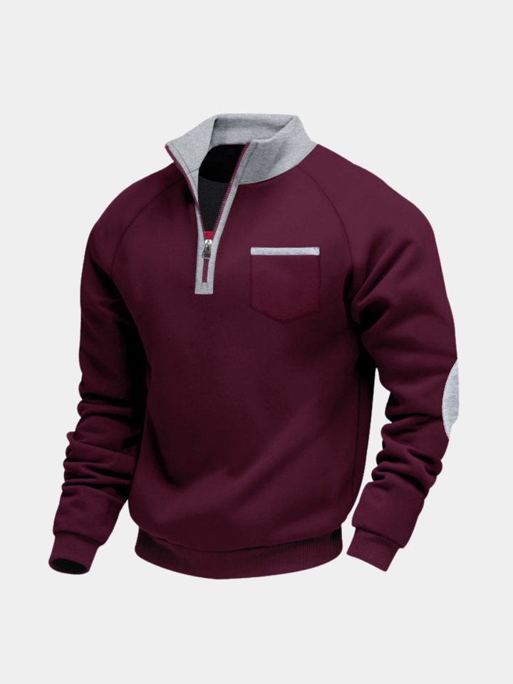 FLEECE PULLOVER WITH HALF ZIP FOR MEN