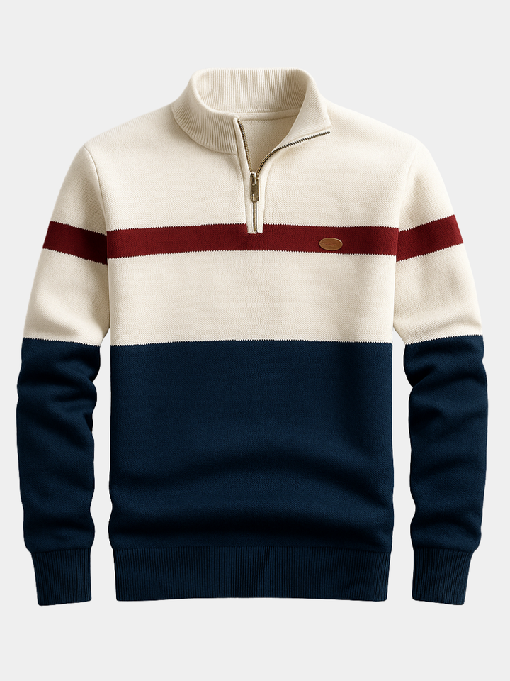 MEN'S PULLOVER WITH ZIP COLLAR