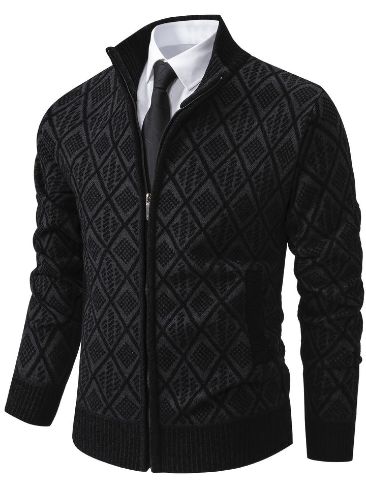 Men's Geometric Knit Cardigan
