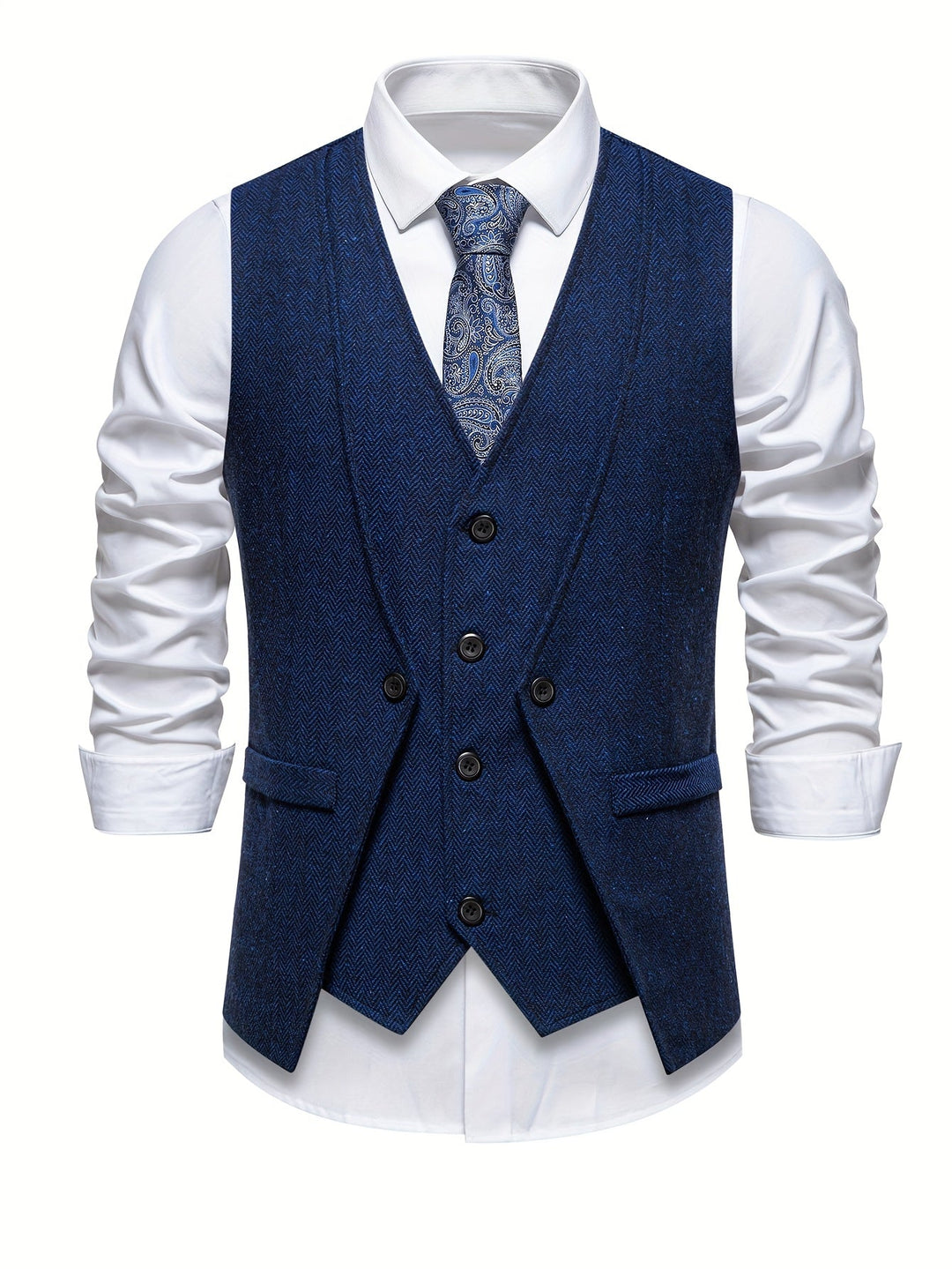 Men's V Neck Button Vest