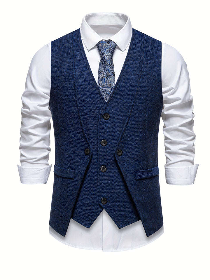 Men's V Neck Button Vest