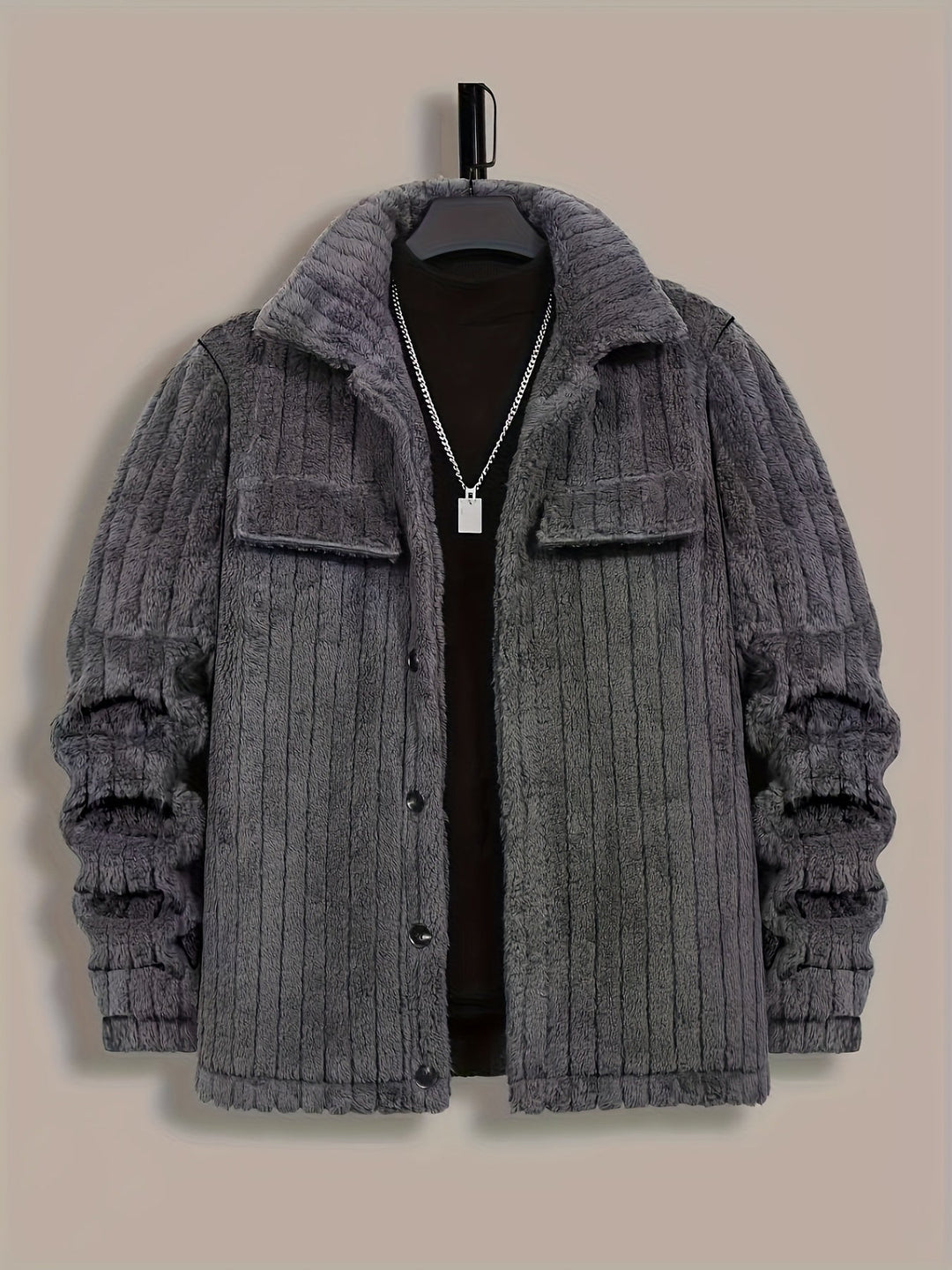 Men's Striped Lapel Jacket