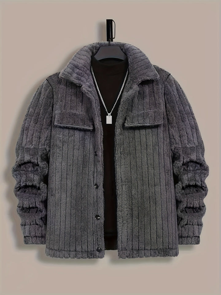 Men's Striped Lapel Jacket