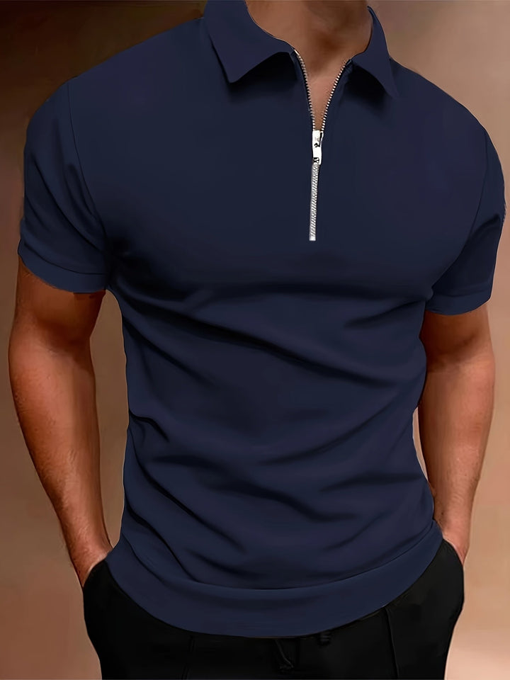 STRETCH ZIP POLO SHIRT FOR MEN
