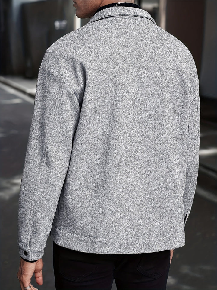 LAPEL POLYESTER JACKET FOR MEN