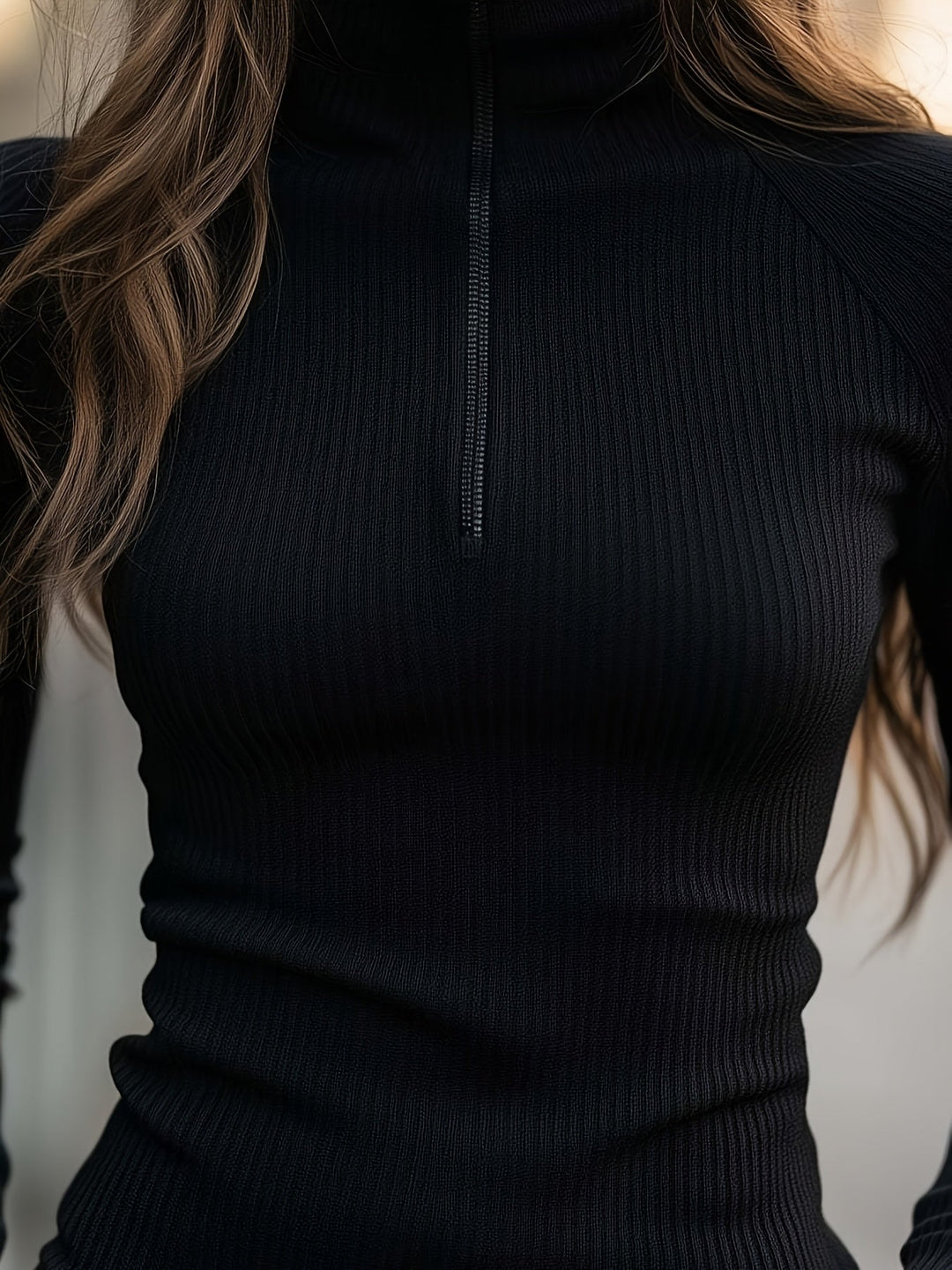 Sadie | Half-Zip High-Neck Top