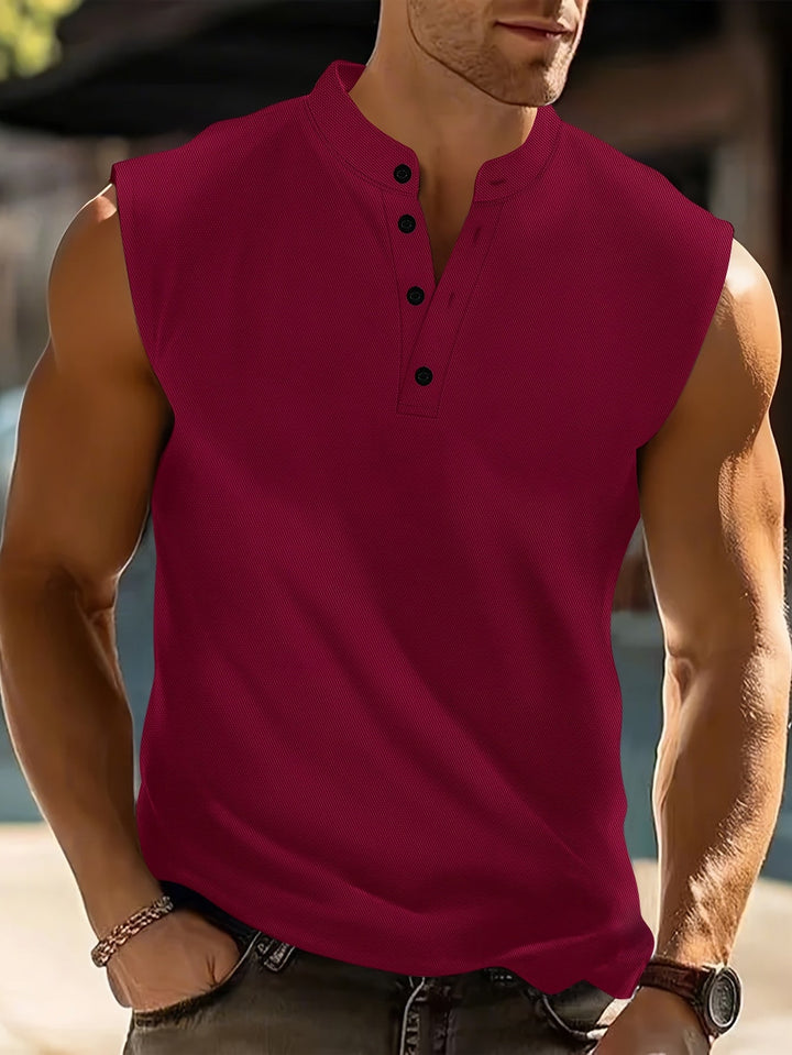 SLEEVELESS STAND SHIRT FOR MEN