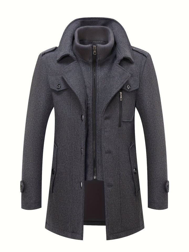 TWEED WOOL COAT FOR MEN
