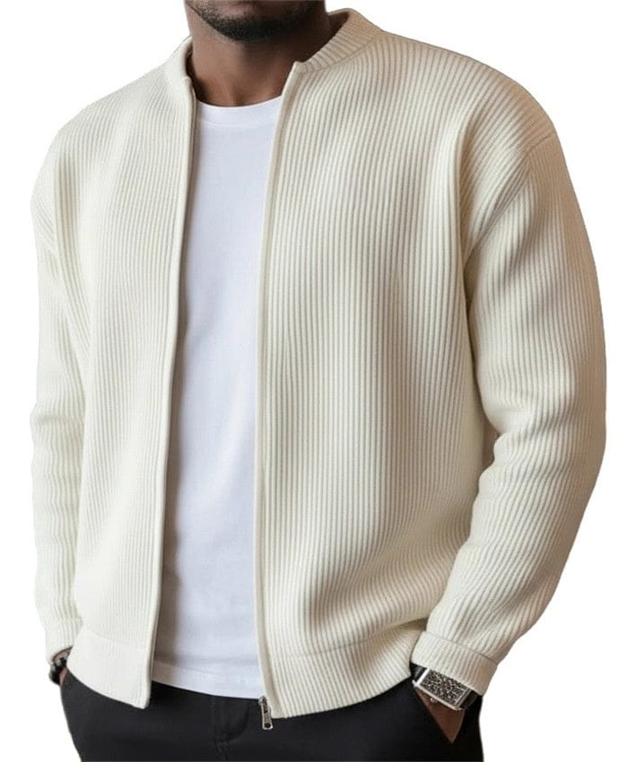Men's Ribbed Zip Cardigan Jacket