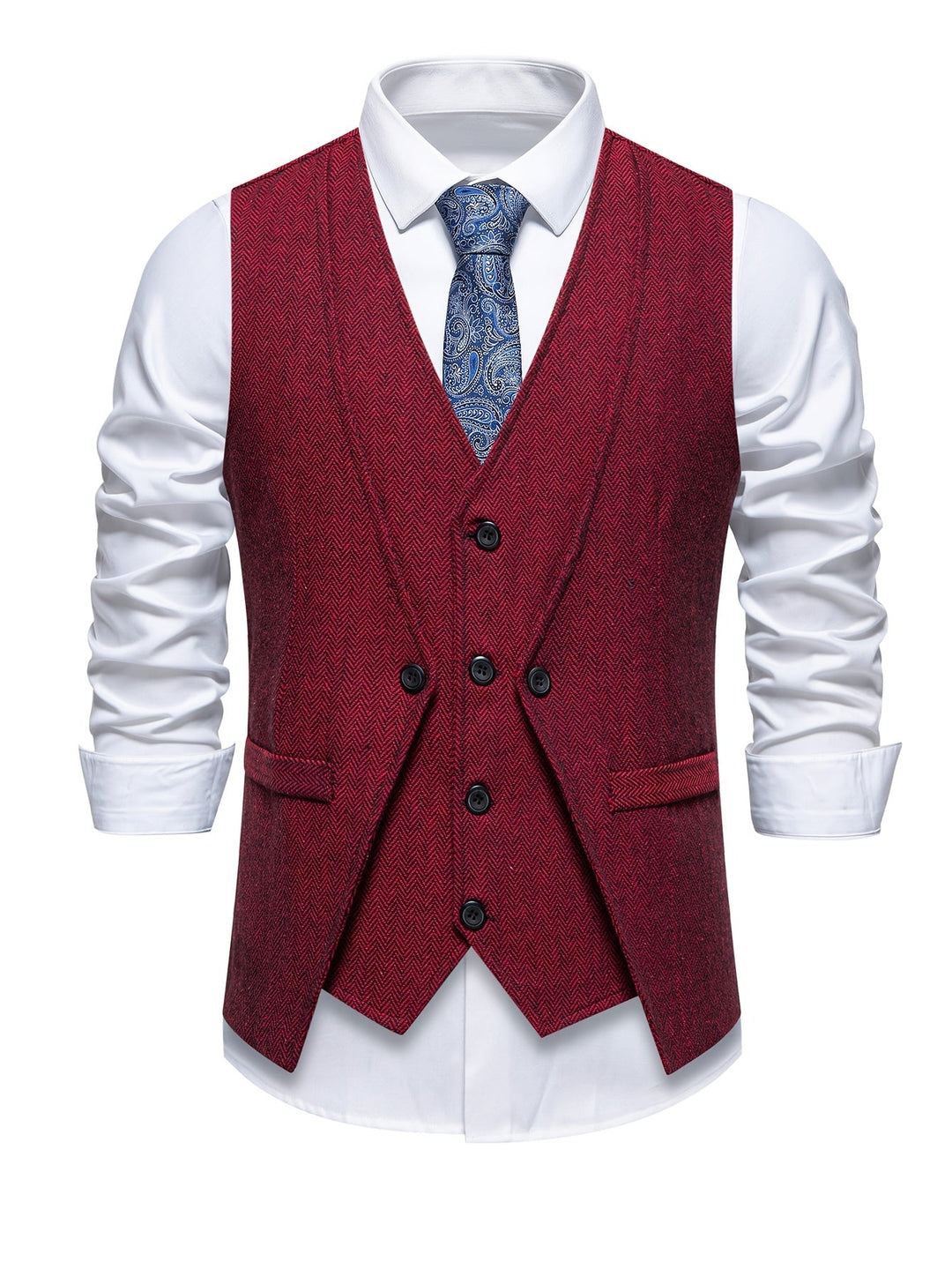 Men's V Neck Button Vest
