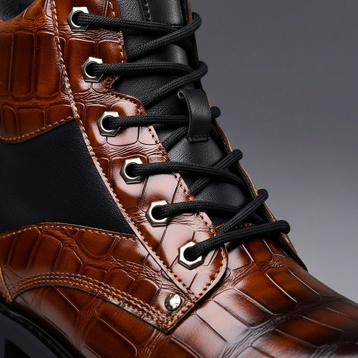 Chase Embossed Leather Boots