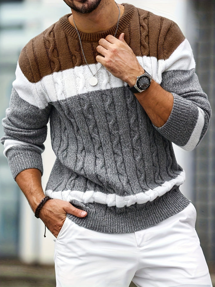 Men's Color Block Knit Sweater