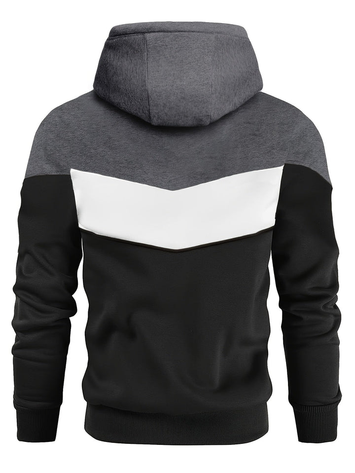 COLOR BLOCK KNIT HOODIE FOR MEN