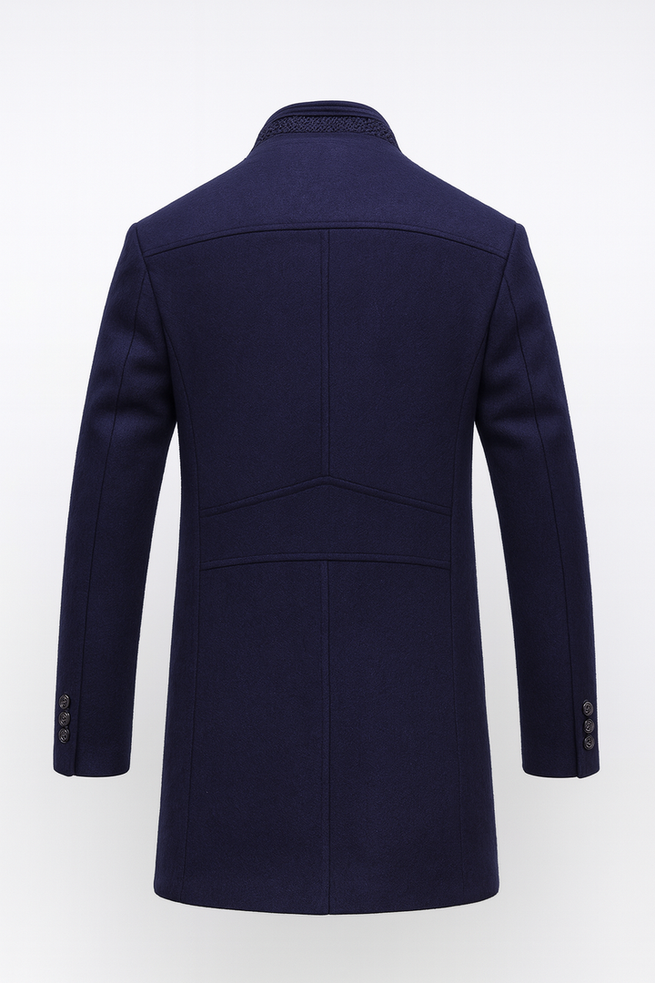 COLORBLOCK WOOL OVERCOAT FOR MEN