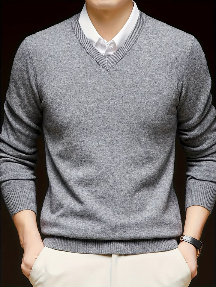 Men's V-Neck Knit Sweater