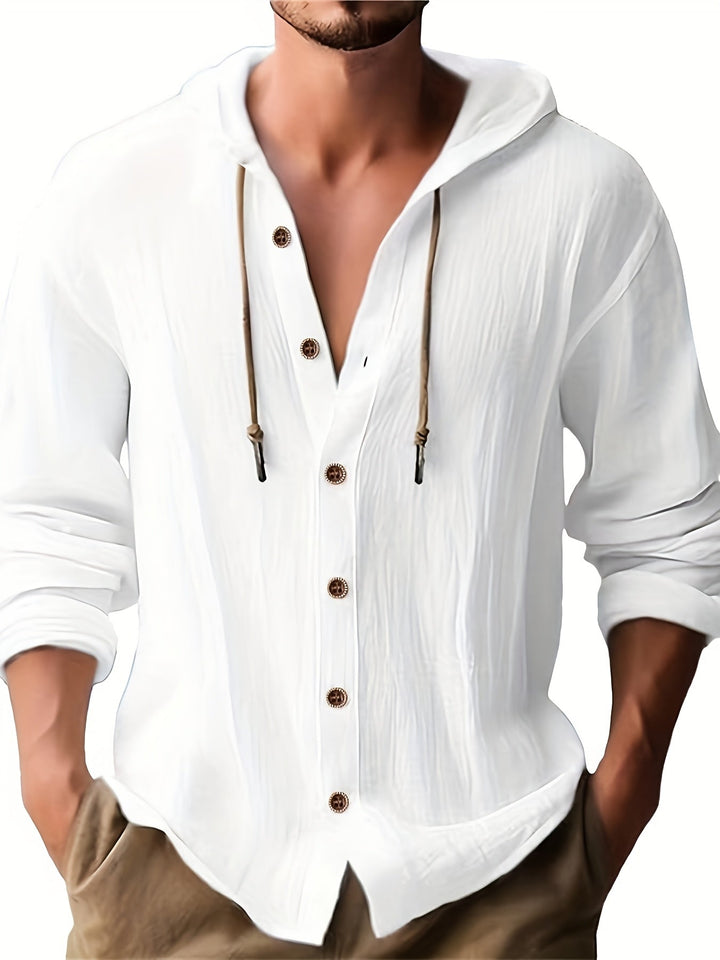 Men's Hooded Linen Shirt