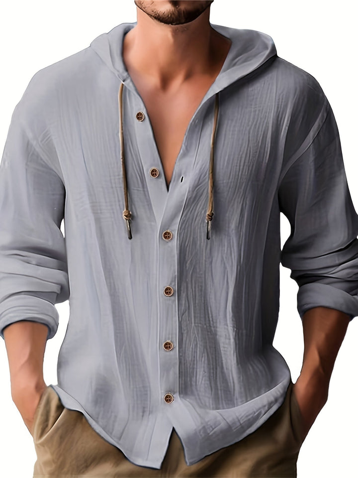Men's Hooded Linen Shirt