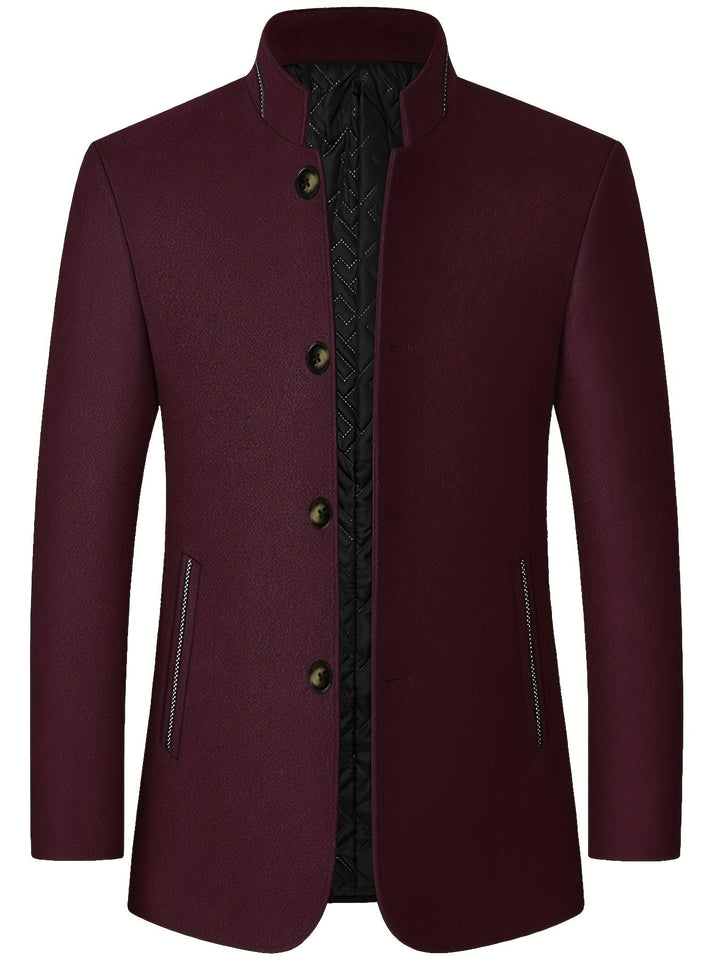 Men's Stand Collar Tweed Jacket